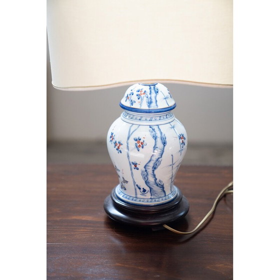 Image 1 of Vintage porcelain and iron table lamp, 1980