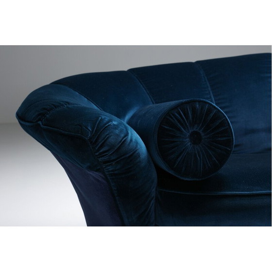 Image 1 of Divano vintage in velluto blu, pezzo unico, di Marzio Cecchi, anni '70