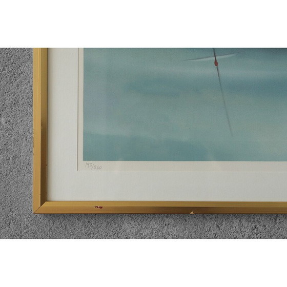 Image 1 of Litografia a colori Vintage Surreal Picture di Lars Sjöström, anni '70