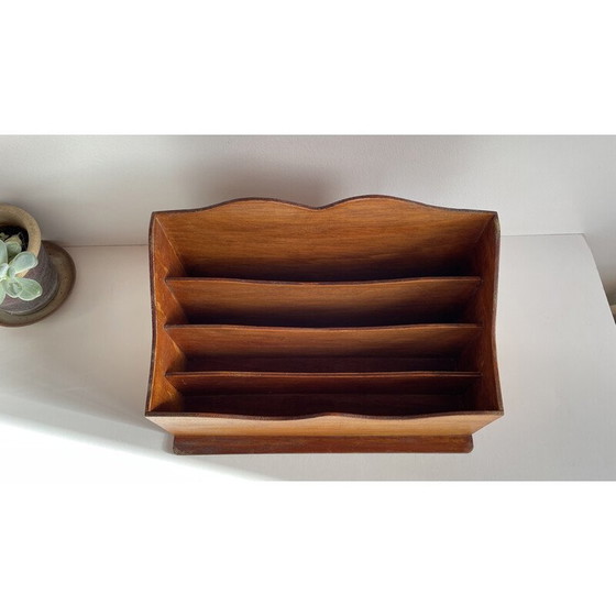 Image 1 of Vintage wooden office letter tray