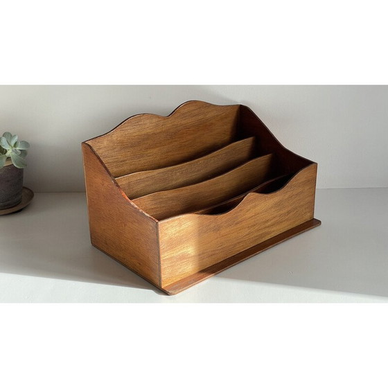 Image 1 of Vintage wooden office letter tray