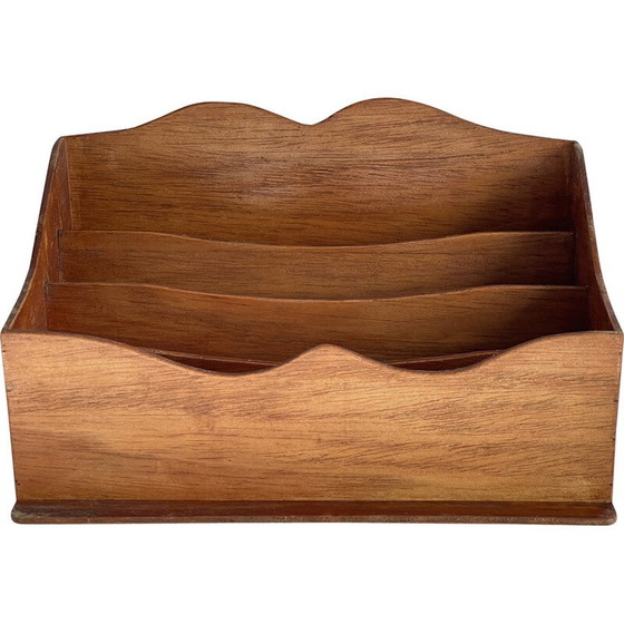 Image 1 of Vintage wooden office letter tray
