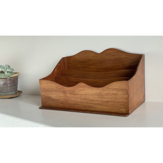Image 1 of Vintage wooden office letter tray