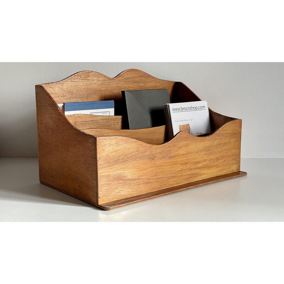 Image 1 of Vintage wooden office letter tray