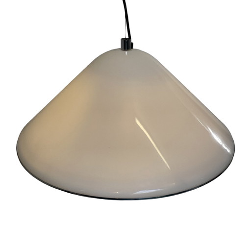 Harvey Guzzini for Meblo Guzzini - Hanging pendant lamp model ‘Elpis’ - White Acrylic Space age design / 70’s Italian