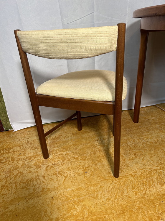 Image 1 of Mid Century Retro Vintage Teak Extending Dining Table And Chairs By Mcintosh 1960