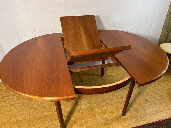 Image 1 of Mid Century Retro Vintage Teak Extending Dining Table And Chairs By Mcintosh 1960