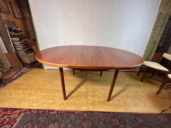 Image 1 of Mid Century Retro Vintage Teak Extending Dining Table And Chairs By Mcintosh 1960