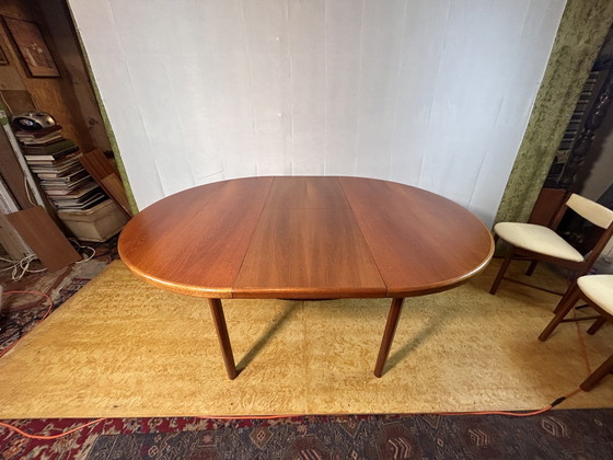 Image 1 of Mid Century Retro Vintage Teak Extending Dining Table And Chairs By Mcintosh 1960