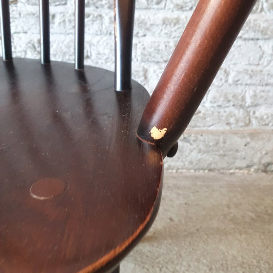 Image 1 of Utility Highback Armchair / Spijlstoel met armleuning - L.Ercolani