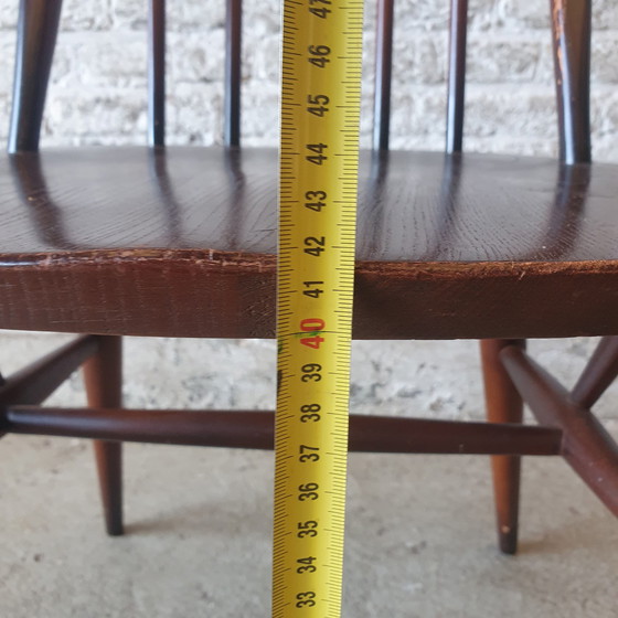 Image 1 of Utility Highback Armchair / Spijlstoel met armleuning - L.Ercolani