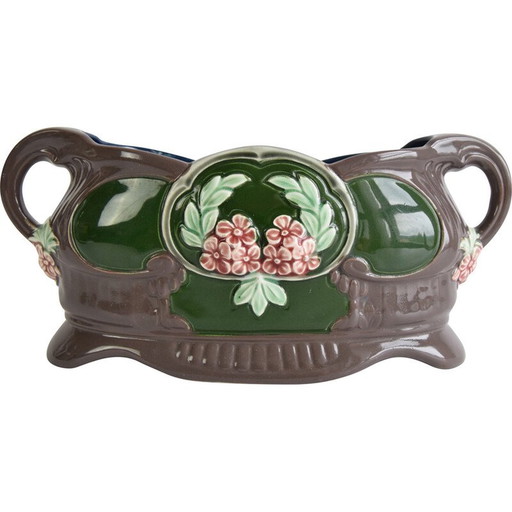 Vintage ceramic Art Nouveau jardiniere, 1900