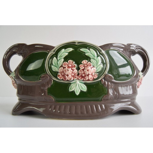 Vintage ceramic Art Nouveau jardiniere, 1900