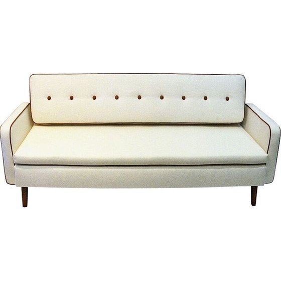 Image 1 of Vintage white wool sofa and daybed by Ire Möbler Sweden 1950s