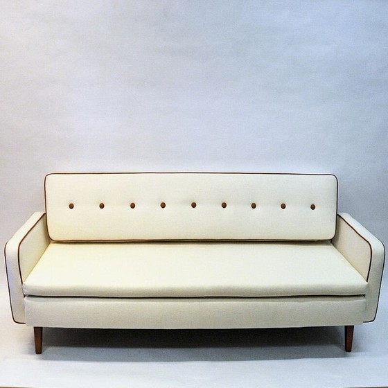Image 1 of Vintage white wool sofa and daybed by Ire Möbler Sweden 1950s