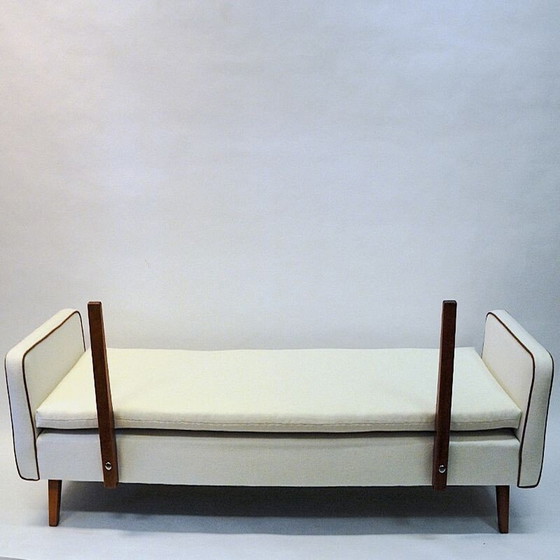 Image 1 of Vintage white wool sofa and daybed by Ire Möbler Sweden 1950s
