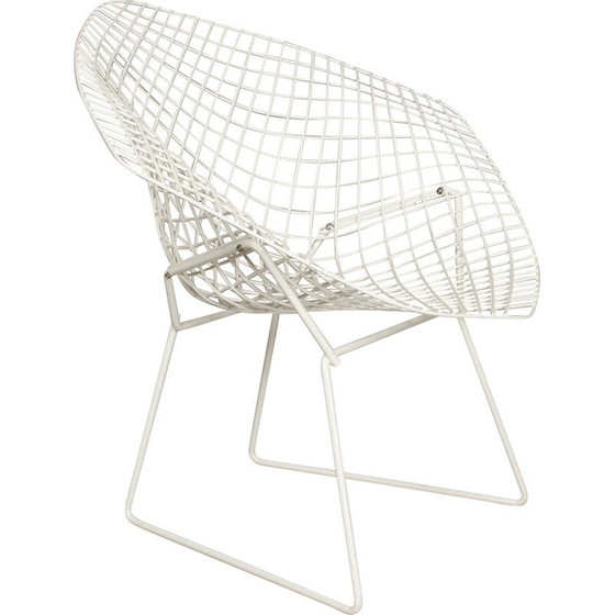 Image 1 of White Diamond Chair in the style of Bertoia for Knoll, 1983