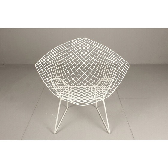 Image 1 of White Diamond Chair in the style of Bertoia for Knoll, 1983