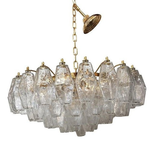 Contemporary Italian Style Murano Glass Sputnik Poliedro Chandeliers - A Pair