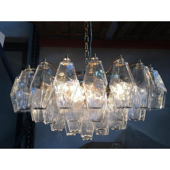 Image 1 of Contemporary Italian Style Murano Glass Sputnik Poliedro Chandeliers - A Pair