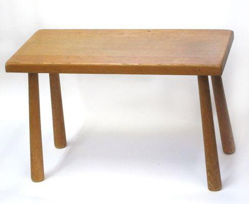 Brutalist oak side table – bijzettafels, Wood, Scandinavian (photo 2 of 5)