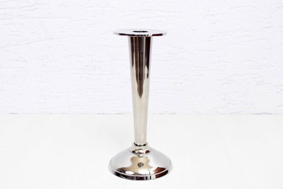 Image 1 of CP stamped chromed metal candle holder