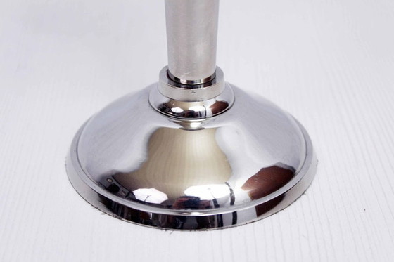 Image 1 of CP stamped chromed metal candle holder