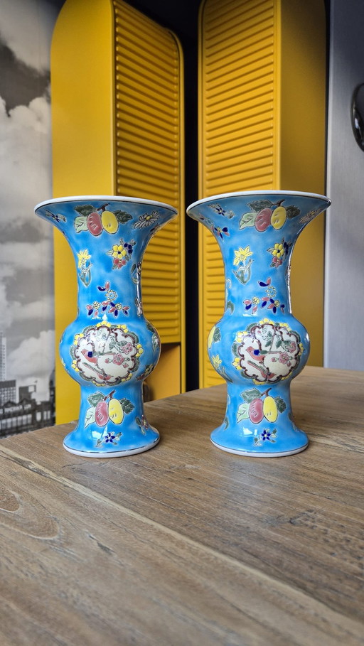 Longwy-Style Vases