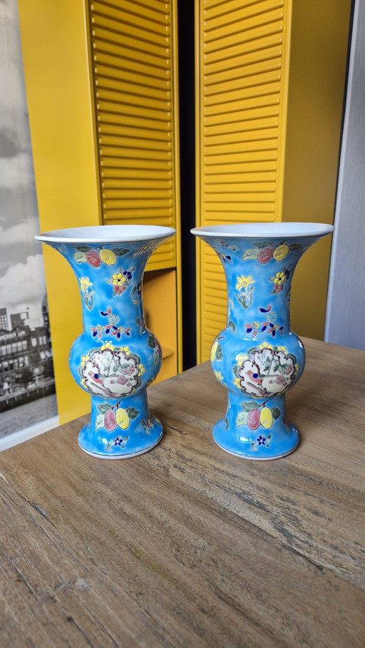 Longwy-Style Vases