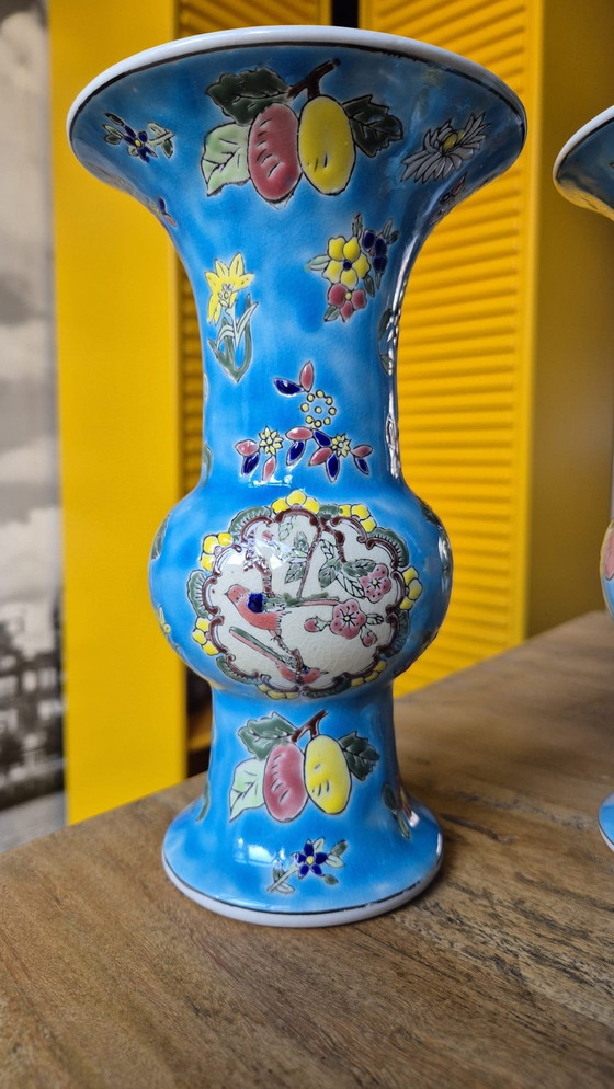 Image 1 of Longwy-Style Vases