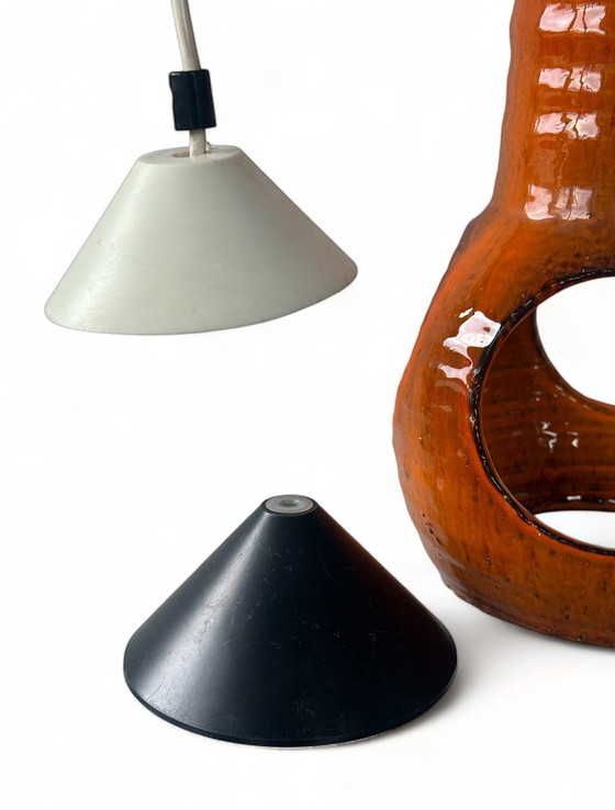 Image 1 of Lampada a sospensione Space Age Hot Lava in ceramica anni '70, lampada vintage di metà secolo 