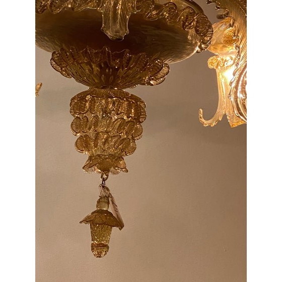 Image 1 of Lampadario in vetro di Murano multicolore in stile italiano degli anni '70 con oro