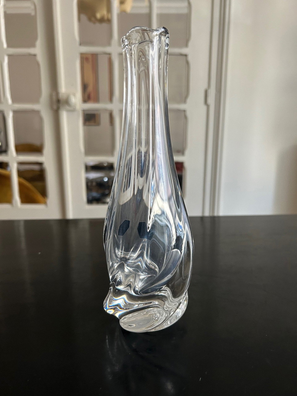 サンルイ 花瓶 クリスタル CRISTAL SAINT LOUIS 未使用 サンルイ SAINT LOUIS 色被せ クリスタルガラス 被せ