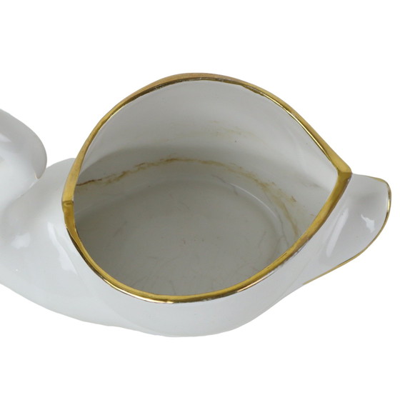 Image 1 of Porcelain Swan Flower Pot