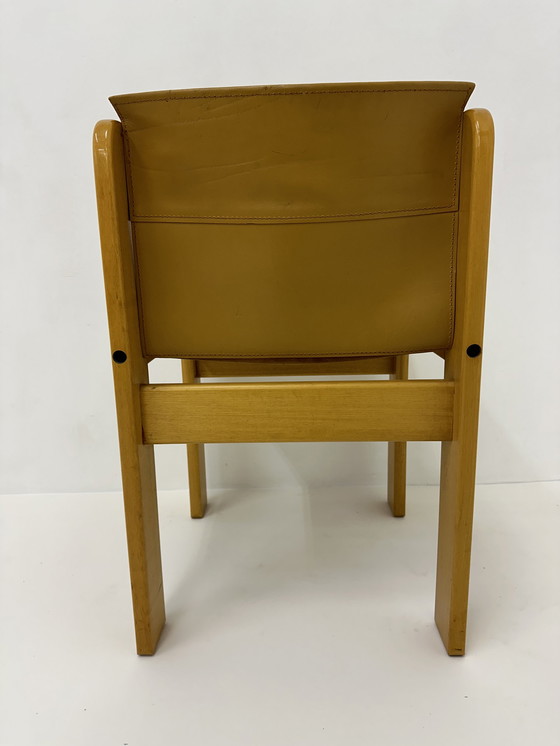 Image 1 of 1970s chair ibisco Italy saddle leather wood