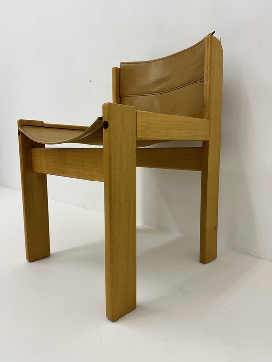 Image 1 of 1970s chair ibisco Italy saddle leather wood