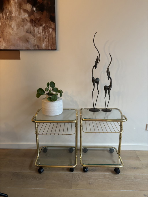 Gold Trolley Serving Table 1980s