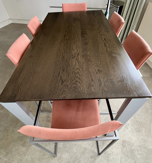 Arco Graphic Dining Table And 6 Chairs