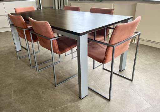 Arco Graphic Dining Table And 6 Chairs