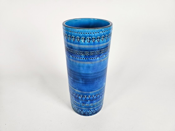 Image 1 of Bitossi - Aldo Londi - Rimini Blue - Flavio Montelupo - X L cylinder vase - signed - 3rd quarter 20th century