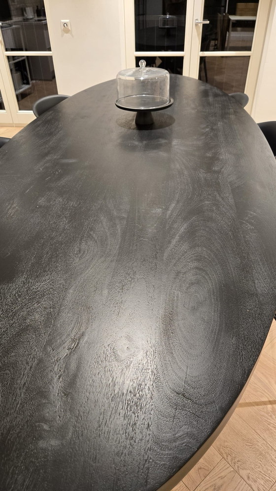 Image 1 of Black Wooden Meeting Table – Mango Wood