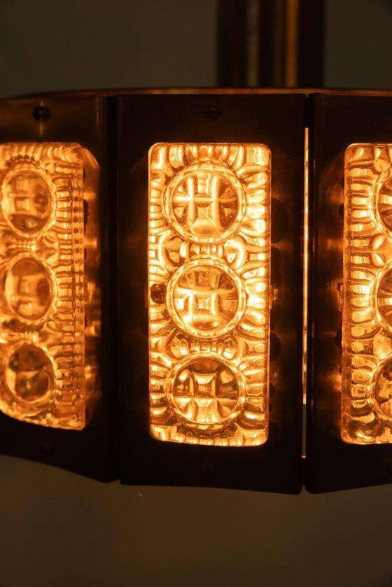 Image 1 of Lampada a sospensione in vetro vintage, design danese, lampada a sospensione di metà secolo