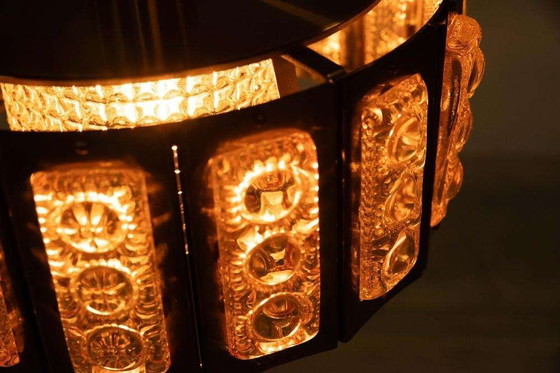 Image 1 of Lampada a sospensione in vetro vintage, design danese, lampada a sospensione di metà secolo