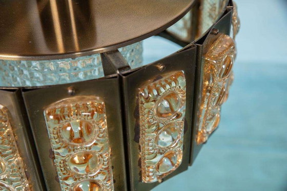Image 1 of Lampada a sospensione in vetro vintage, design danese, lampada a sospensione di metà secolo