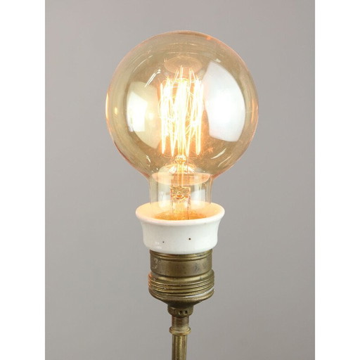 Vintage french Art-deco brass chandelier, 1930s