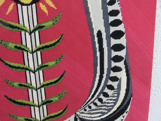 Image 1 of Tapestry "L'Oiseau Lyre" Stylized, Futuristic 60s 70s