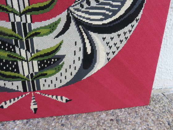 Image 1 of Tapestry "L'Oiseau Lyre" Stylized, Futuristic 60s 70s