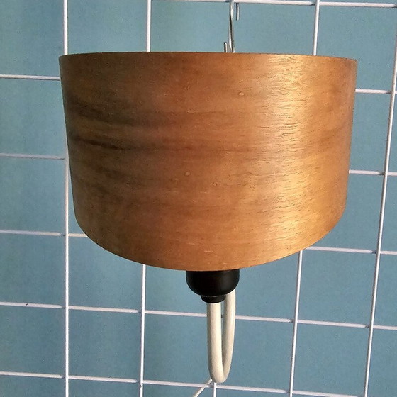Image 1 of Pair of vintage Nx40 wall lamps in wood, opal glass and lacquered metal by Louis Kalff for Philips, 1950