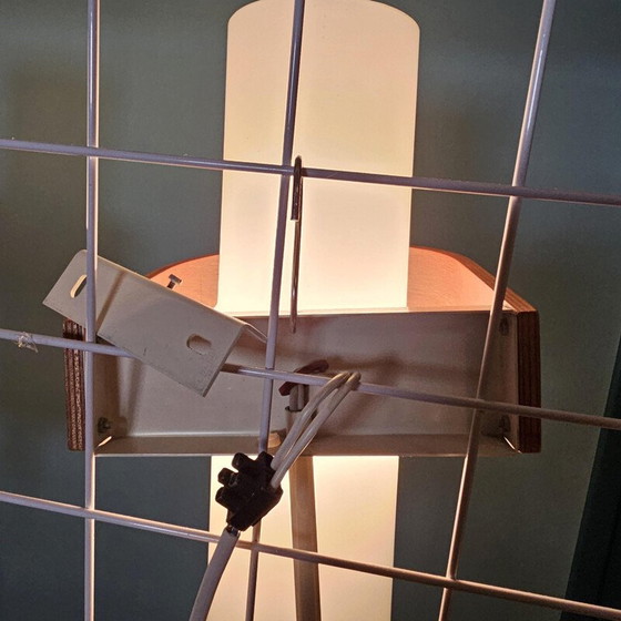 Image 1 of Pair of vintage Nx40 wall lamps in wood, opal glass and lacquered metal by Louis Kalff for Philips, 1950