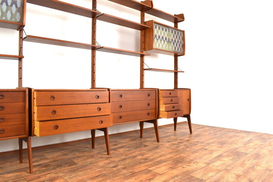 Image 1 of Ergo 4 Modules Teak Wall Unit By John Texmon & Einar Blindheim For Blindheim Mobelfabrikk